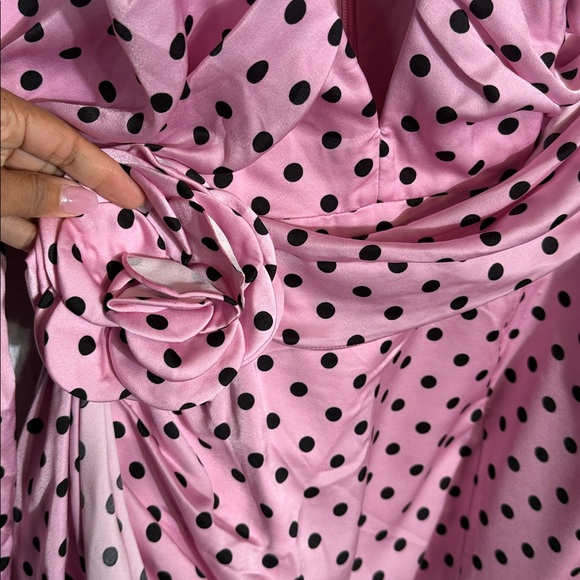 ATOIR The Missy Dress Pink and Black Polka Dots size 6 - Picture 8 of 12